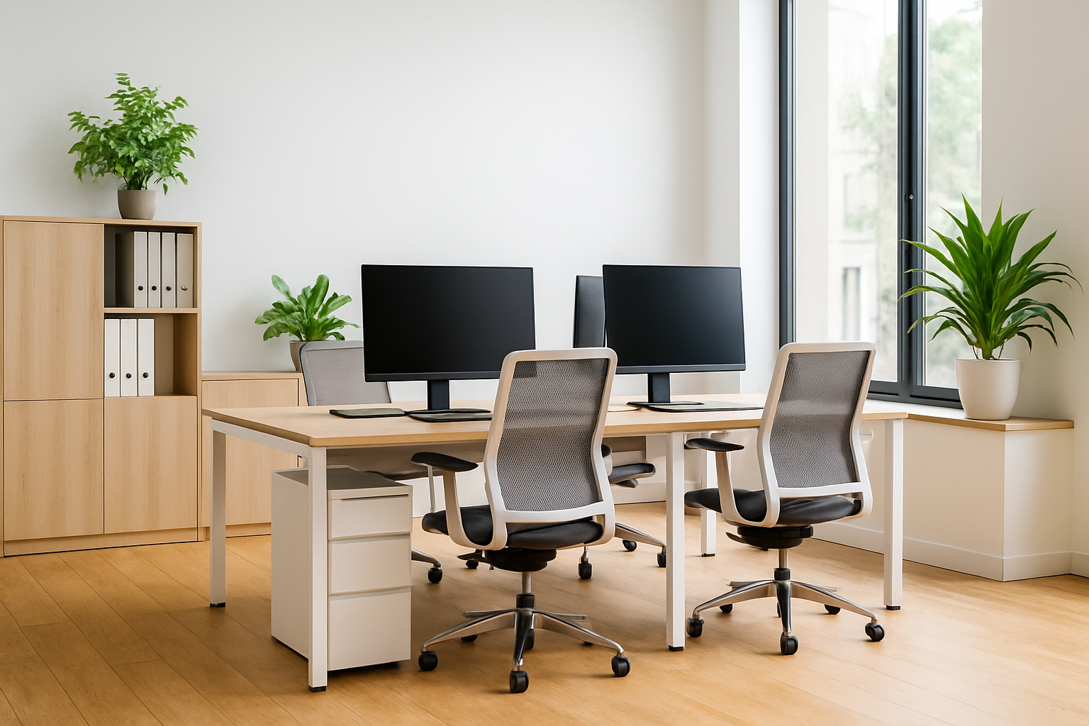 Clean modern office workspace maintained by Heavy Clean