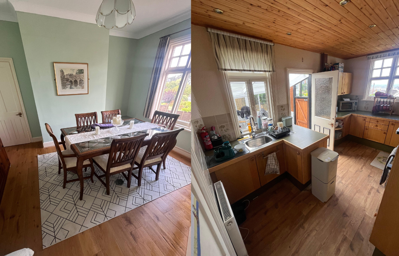 Clean dining room and kitchen after professional regular cleaning service in London